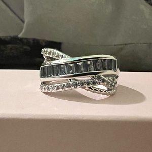 Lab created light sapphire blue. 925 solid sterling silver. Size 7.